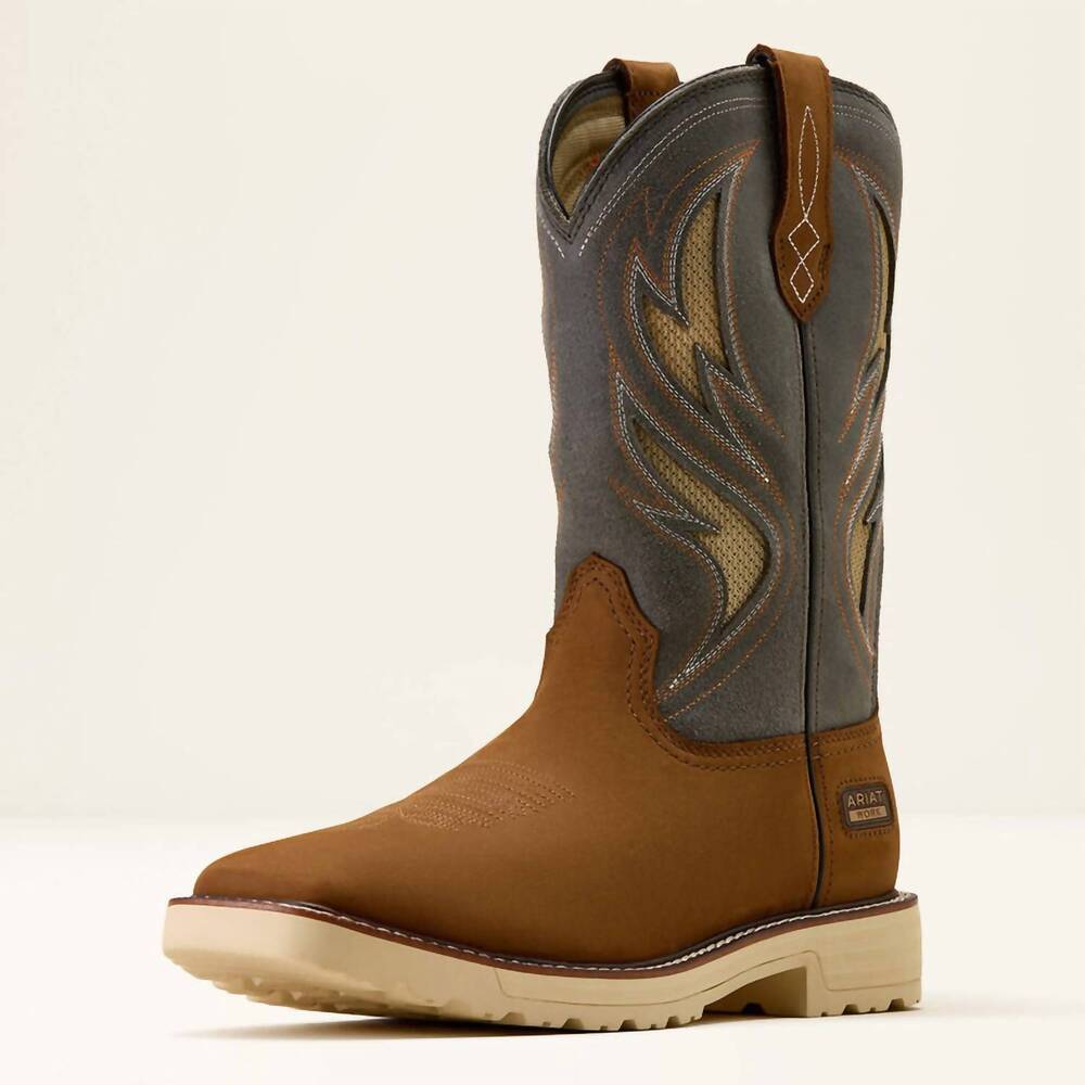NEW ARIAT men's activator venttek steel toe work boots in alamo brown, stone gre
